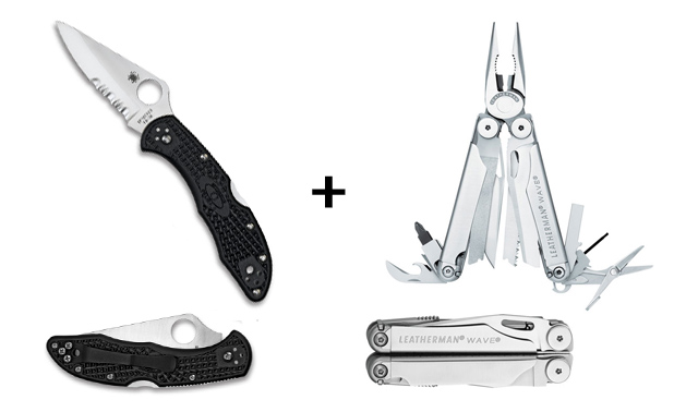 Les couteaux : Spyderco C11BK et Leatherman Wave