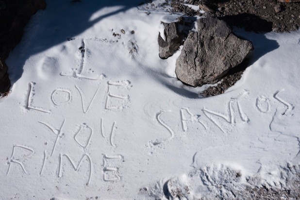 J'aime les messages dans la neige